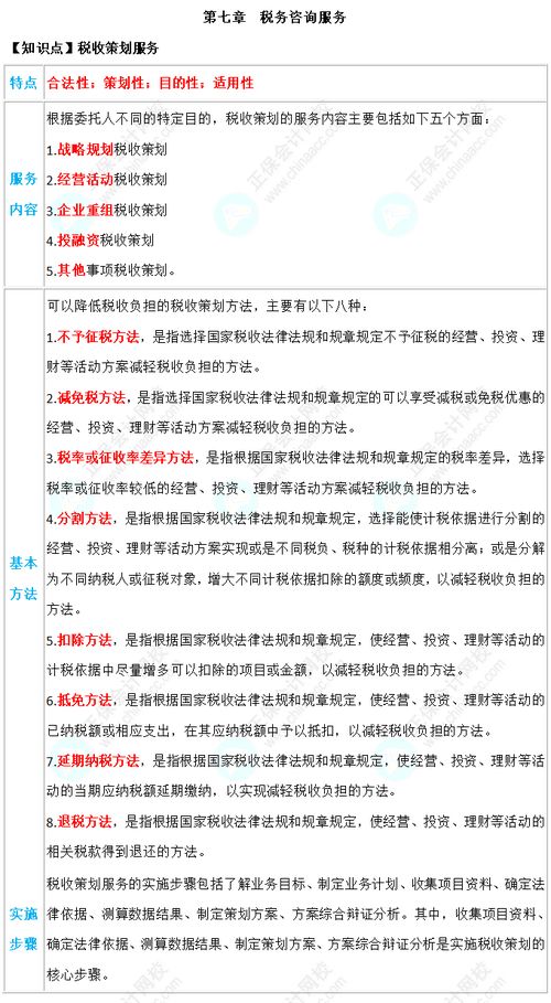 2024税务师 涉税服务实务 三色笔记 税务咨询服务